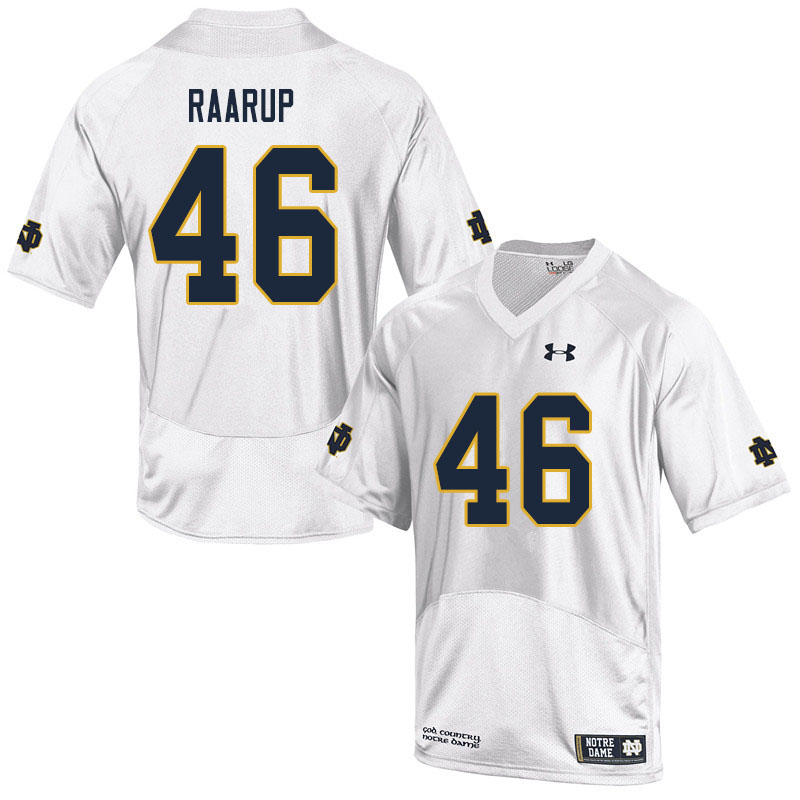 Men's NCAA Notre Dame Fighting Irish #46 Axel Raarup Stitched College Under Armour Authentic White Football Jersey RM10V00QH